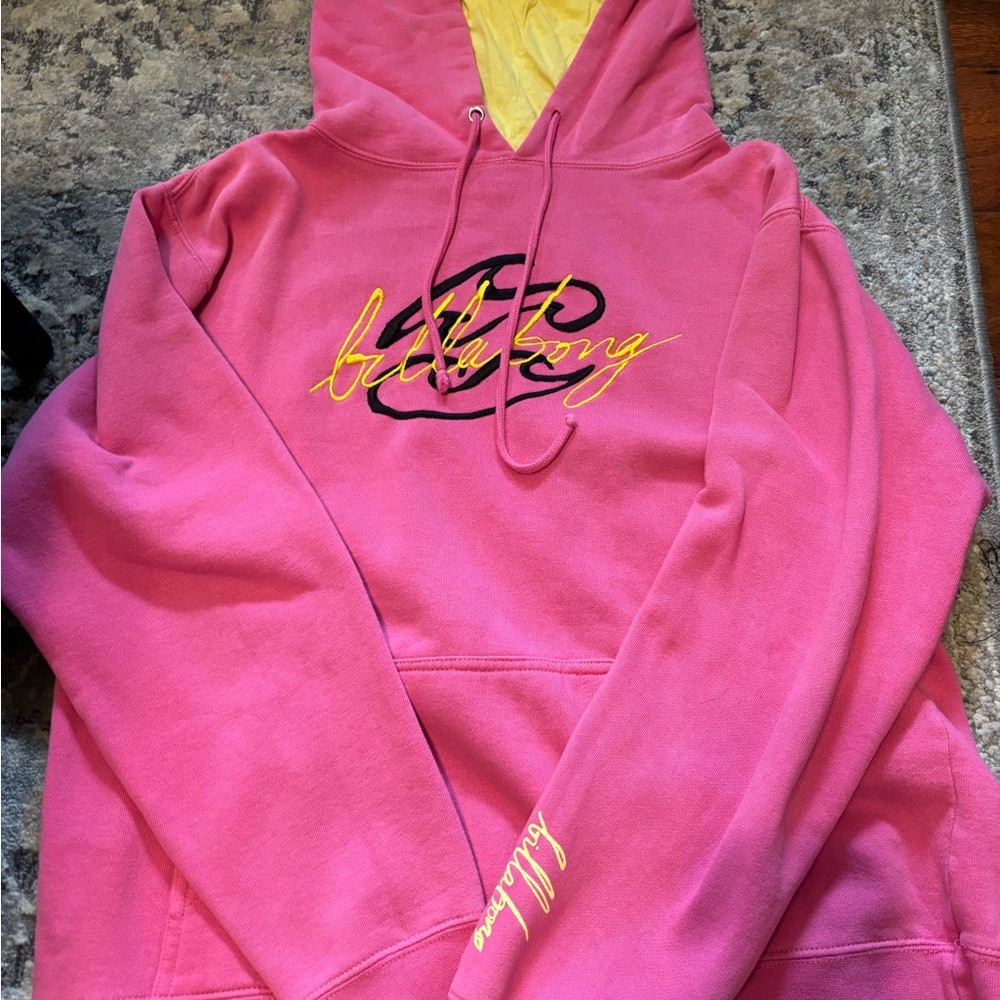 Billabong Pink and Yellow Hoodie